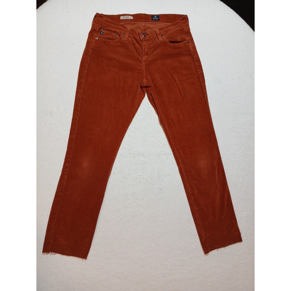 AG Adriano Goldschmied The Stevie Ankle Slim Straight Corduroy Pants Rust 28R